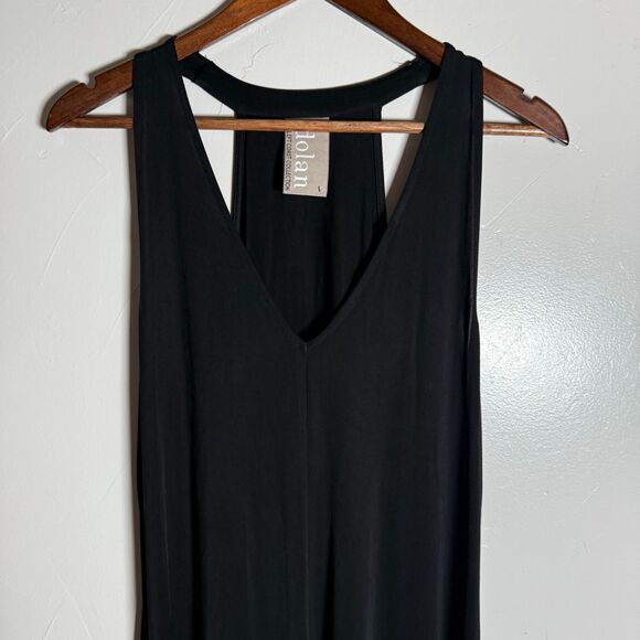 Dolan Black Maxi Dress Slinky Swing Size Large LBD - Picture 2 of 13